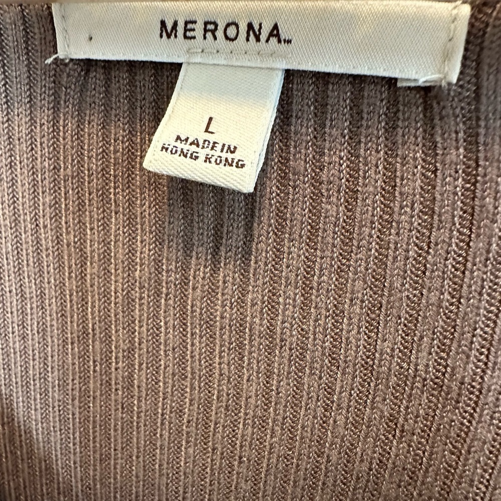 Merona Sweater Vest Womens Knit Ribbed Blouse Top Sz L Sleeveless Stretch Button - Picture 3 of 8